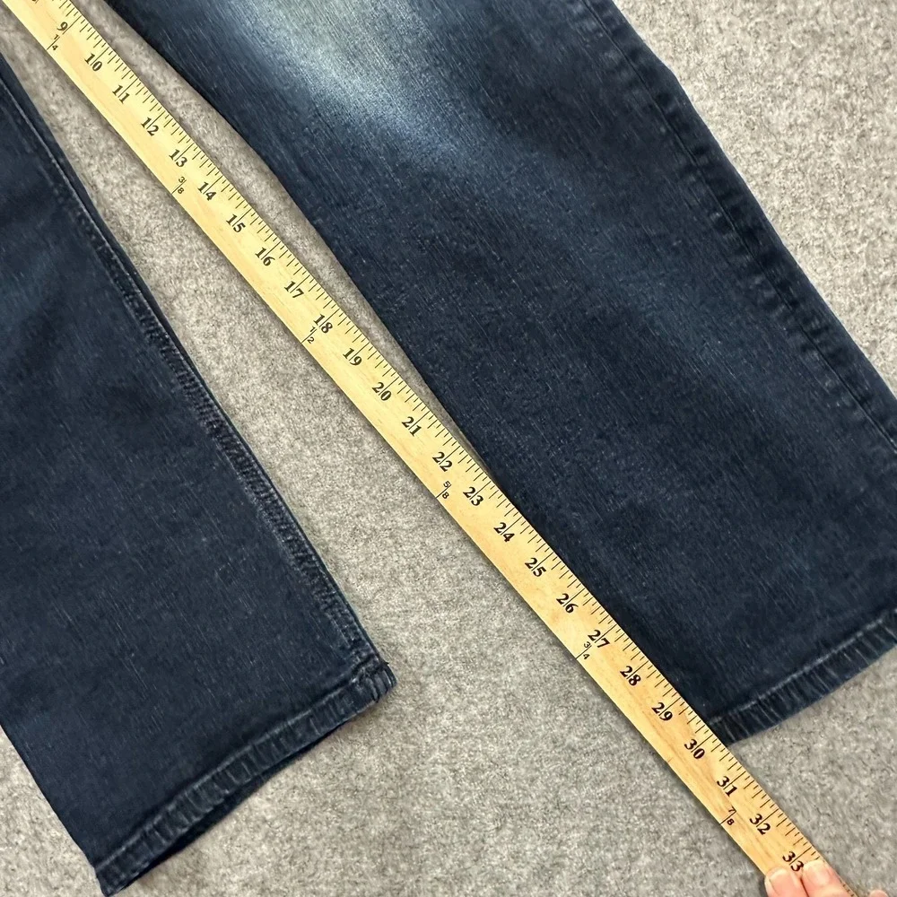 Rock and Republic Jeans Mens 36 Straight Dark‎ Blue Distressed Embroidery EUC